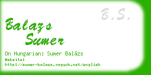 balazs sumer business card